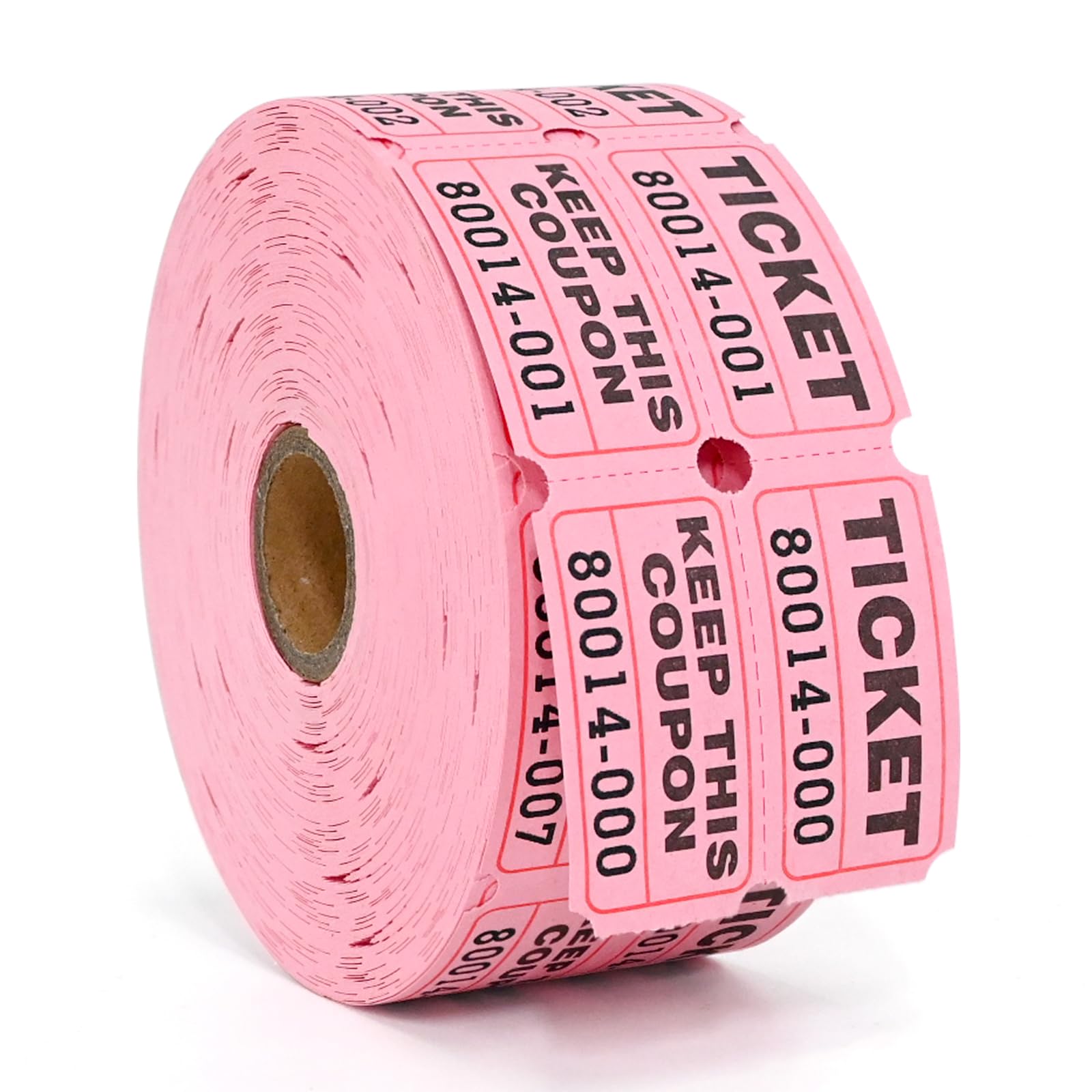 L LIKED 1000 Pairs Raffle Tickets, 50/50 Raffle Tickets Double Roll, Pink | Cons