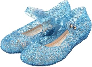 Princess Jelly Flats for Toddler & Little Girls, Dress Shoes for Halloween | Lightweight Slip-On Jelly Sandals for Costume Dress Up, Christmas, Birthday Parties & Everyday Wear