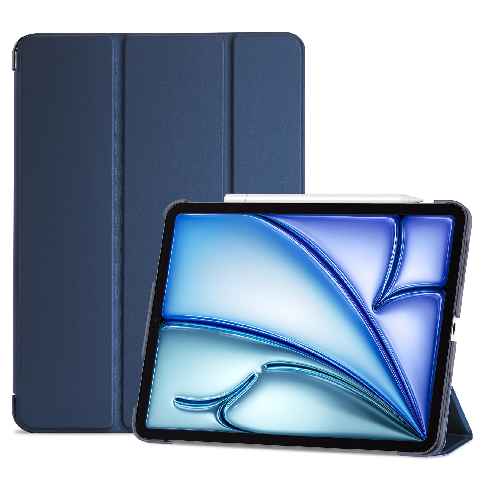 ProCase for iPad Air 11-inch Case M4/M3/M2, Air 5th/4th Gen 10.9,Navy | Pencil C