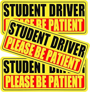 Student Driver Magnet for Car, 3 Pack Please Be Patient New Student Driver Sticker Safety Warning Reflective Signs, Reusable Magnetic Reflective Rookie Drivers Bumper Sticker