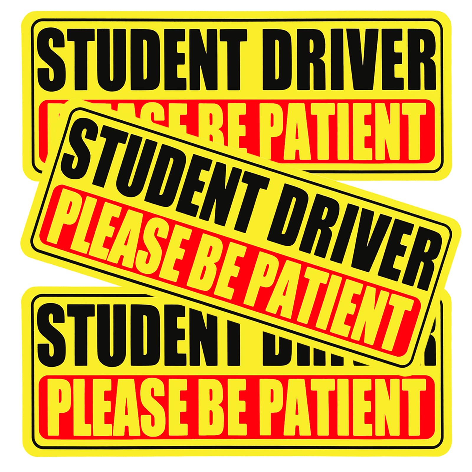 Student Driver Magnet for Car, 3 Pack Please Be Patient New Student Driver Stick