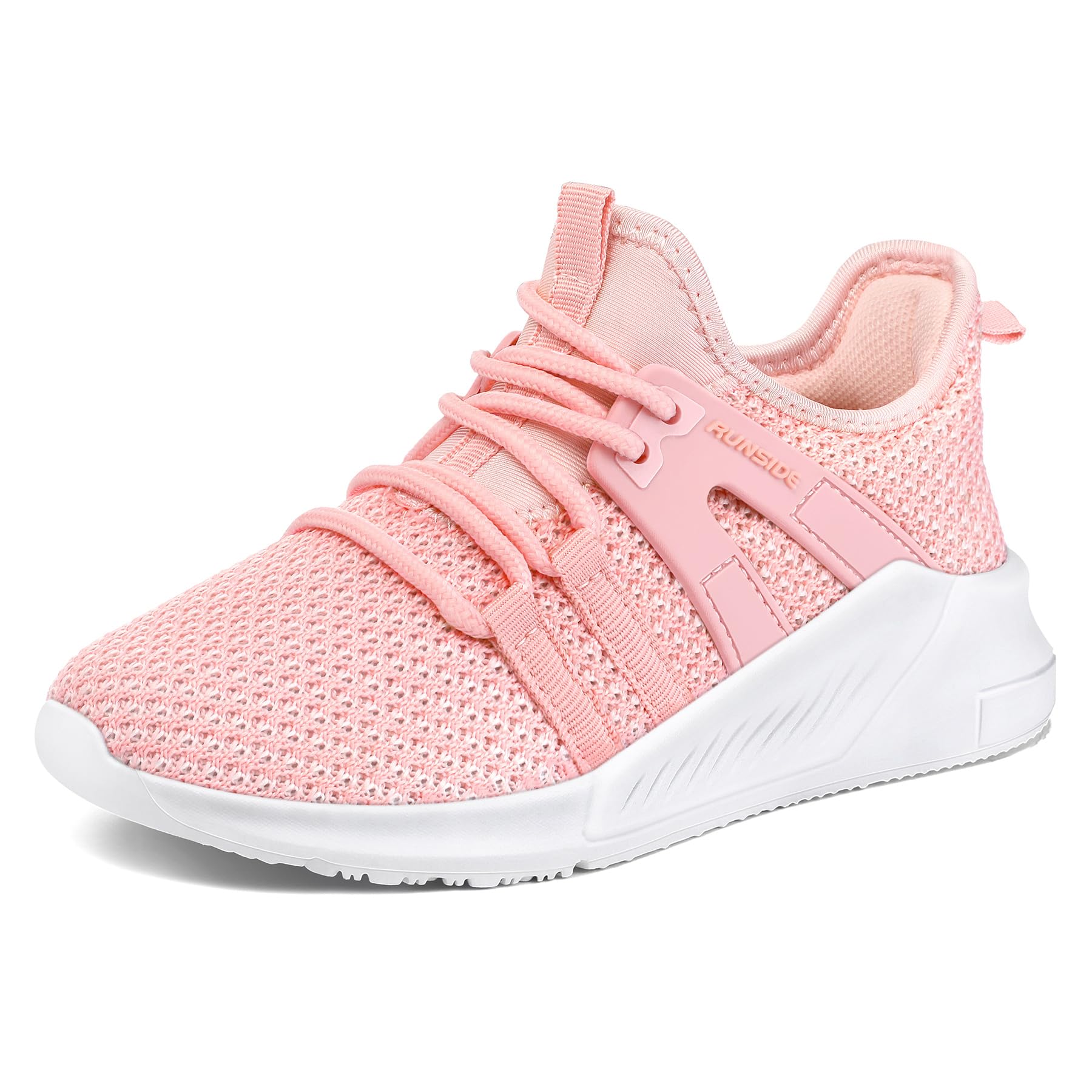 RUNSIDE Boys Girls Tennis Shoes Kids Lightweight Breathable Sneakers Lace-up Run