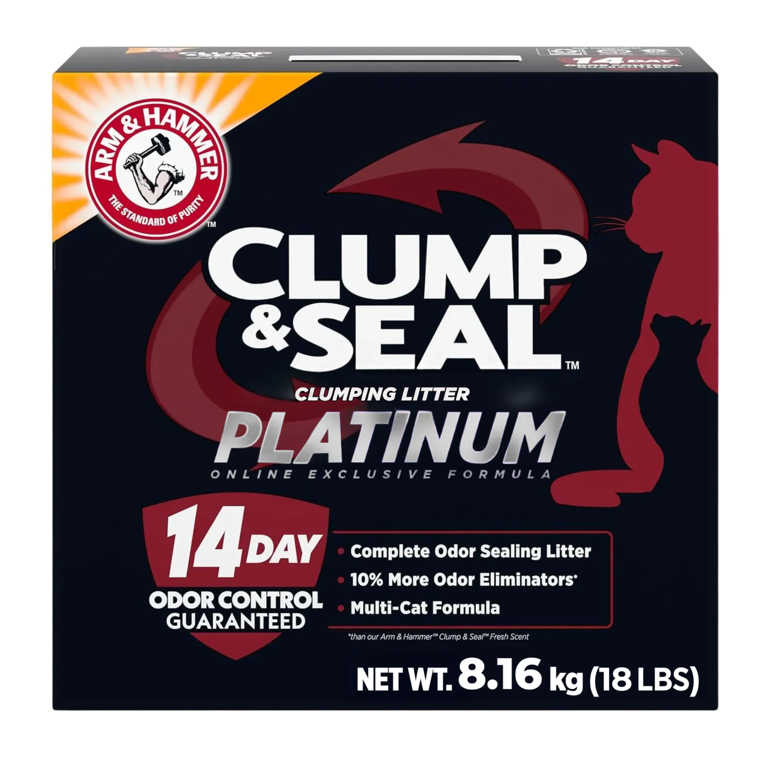 Arm & Hammer Platinum Clumping Cat Litter, Clump & Seal, Multi-Cat, 8.16 kg | Co