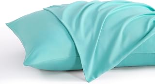 NTBAY Queen Pillow Cases Set of 2, 2 Pack Brushed Microfiber 20x30 Pillow Cases, Soft, Wrinkle, Fade, Stain Resistant Aqua Pillow Cases with Envelope Closure, 20x30 Inches, Aqua