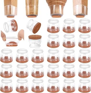 CHUNZEXI 24 Pack Chair Leg Floor Protectors, Universal L Clear, Silicone