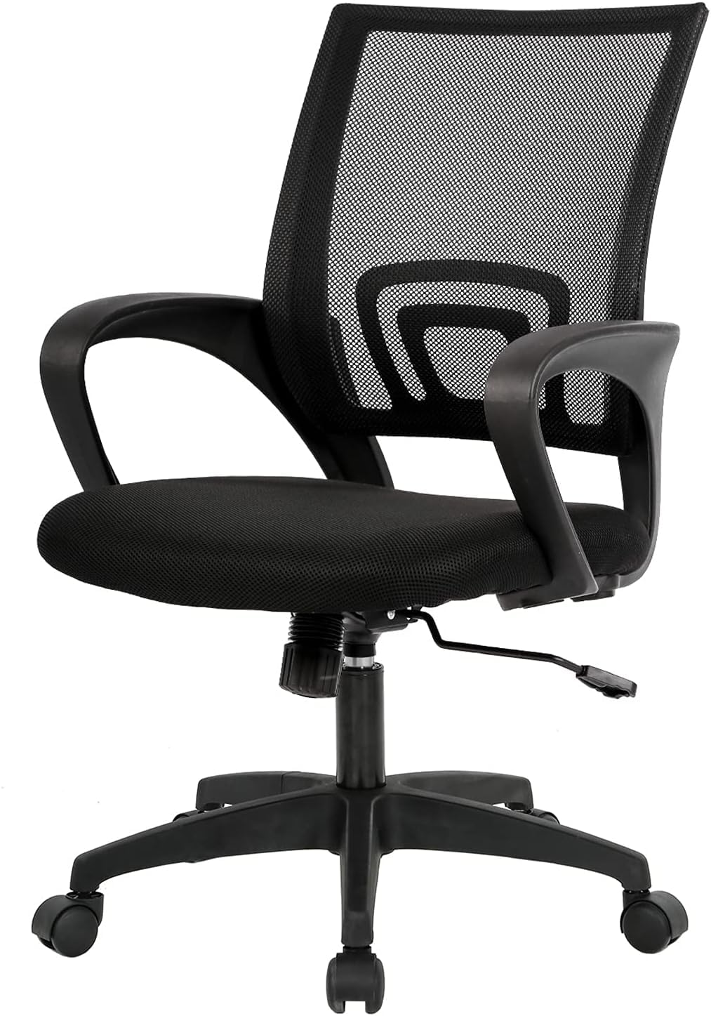 BestOffice Ergonomic Office Chair | Mid-Back Swivel Desk Chair | Dark Black | wi