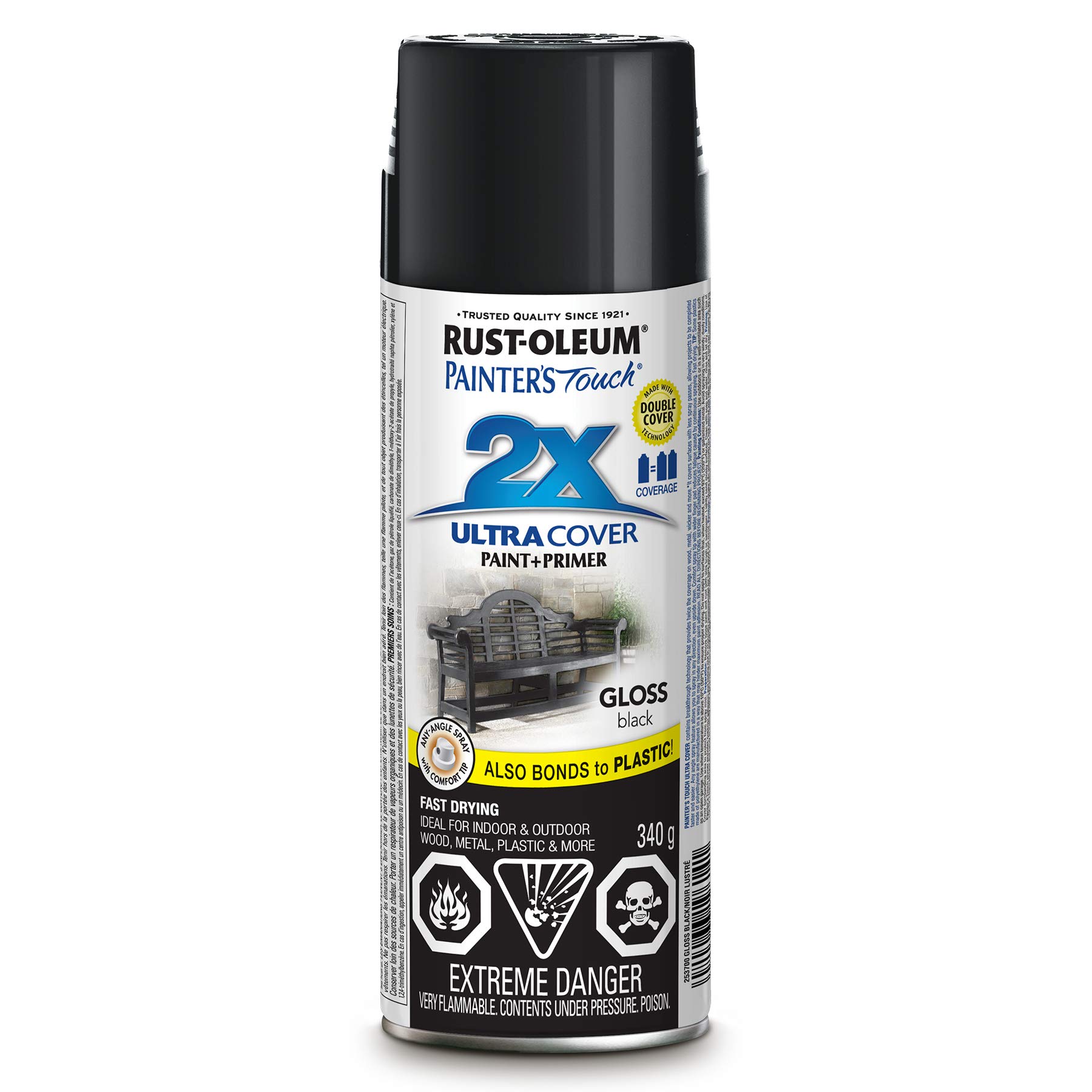 Rust-Oleum Painter's Touch 2X Ultra Cover Gloss Black 340g