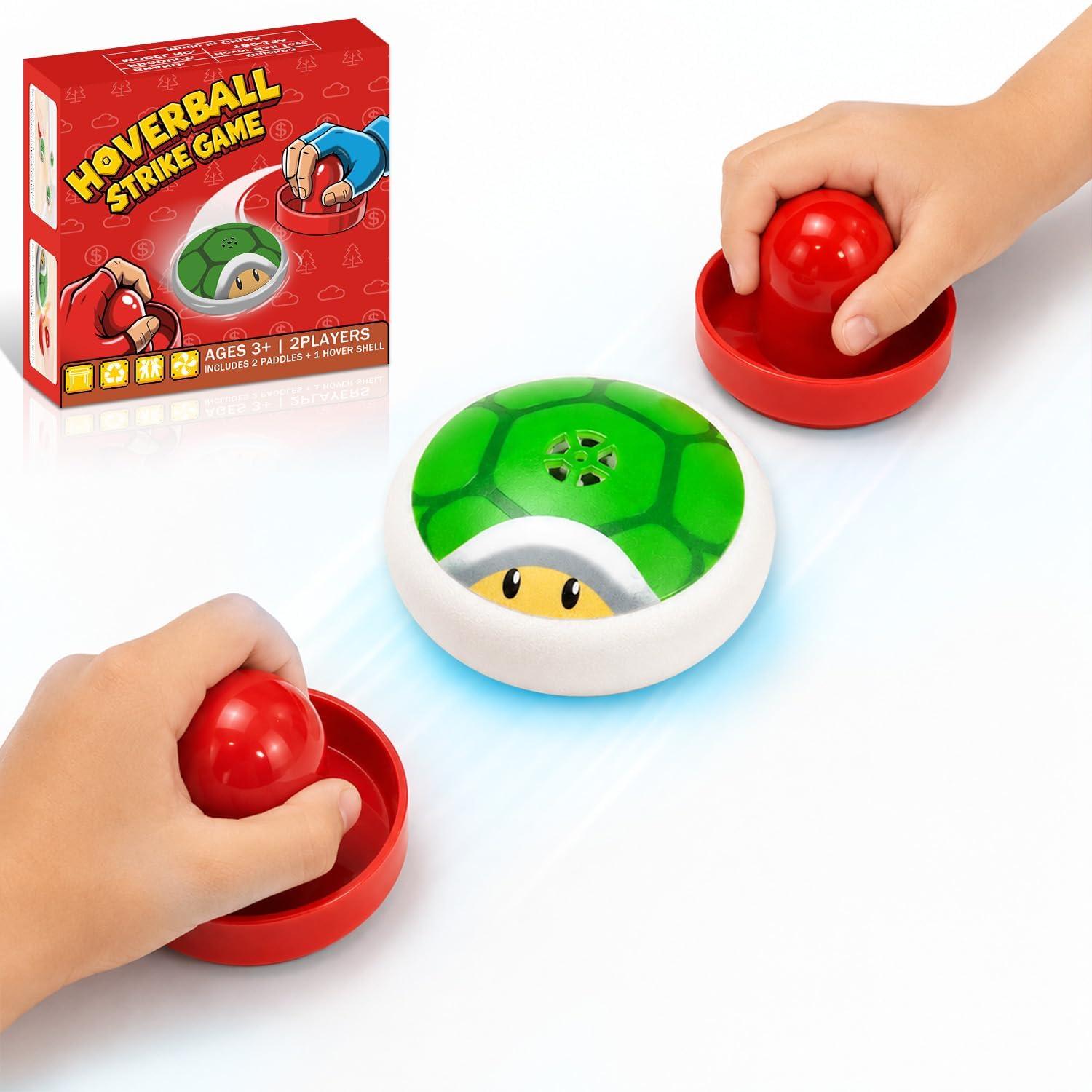Kids Tabletop Air Hockey Games, Indoor Hoverball Strike Toys, Table Top or Floor