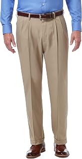 Haggar Men's Classic Fit Pleated Expandable Waist Pant