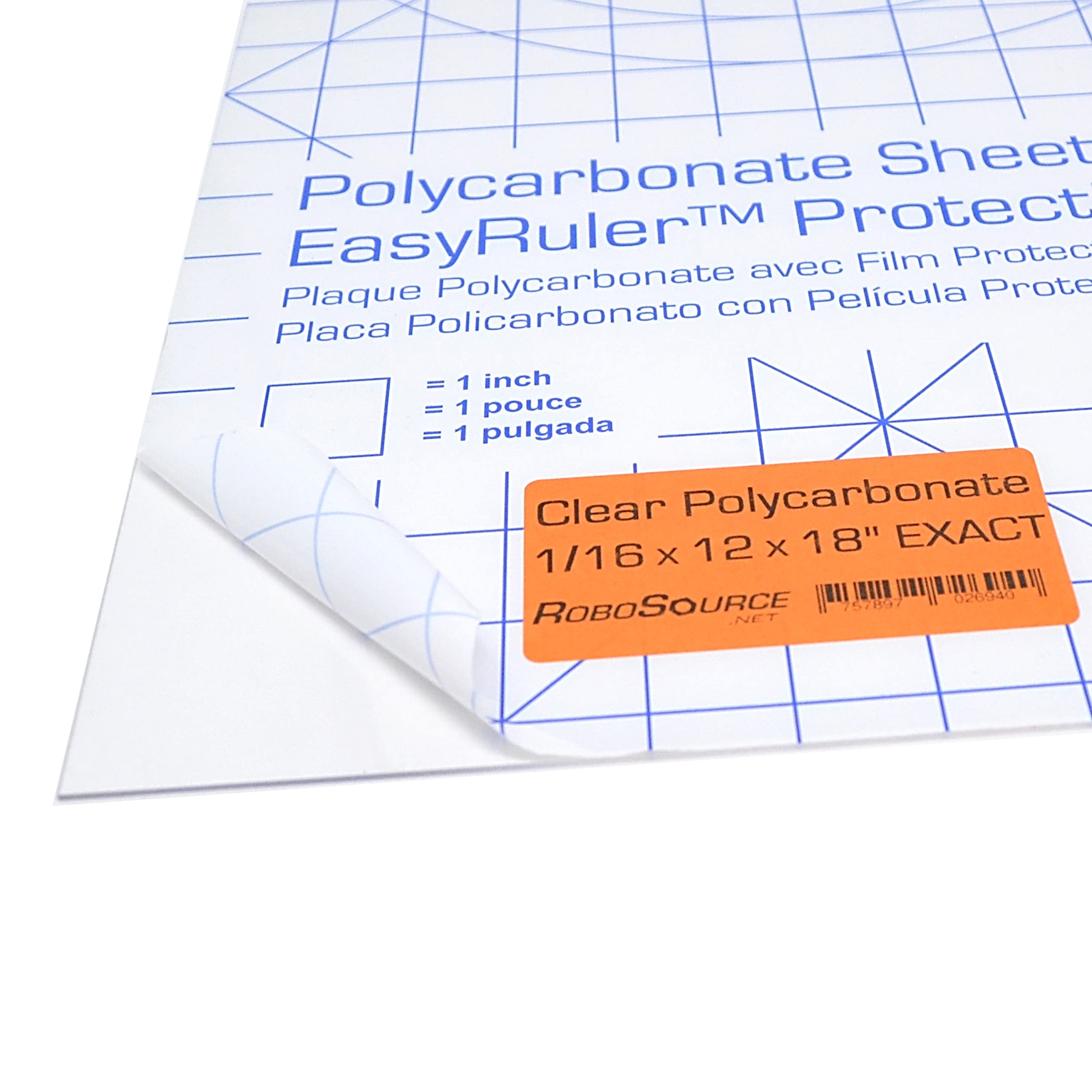 Polycarbonate Sheet 12 x 18 x 1/16" Clear Plastic, Plexiglass Replacement | Clea