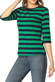 Allegra K - Camiseta de manga corta para mujer, cuello redondo, entallada, informal, estampada, para Halloween, Verde azul oscuro, XXL