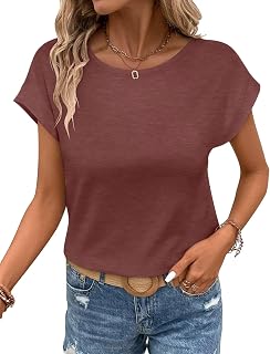 Bliwov Women's T-Shirts 2025 Summer Tops Short Sleeve Round Neck Trendy Beach Holiday Clothes Casual Elegant Fashion Dresses