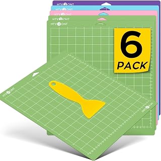 HTVRONT Cutting Mats 12"x12", 6 Pcs, Compatible with Cricut Maker/Explore | Standard Light Strong Fabric 4 Sticky Mats & Accessories, Compatible with Maker 4/3, Explore 5/4/3, Air 2/One, Vinyl Crafts