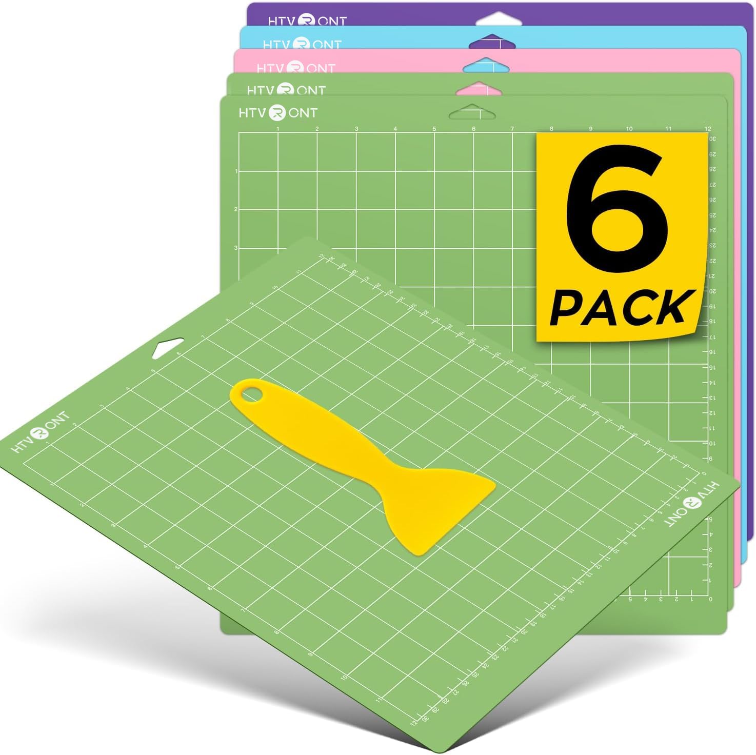 HTVRONT Cutting Mats 12"x12", 6 Pcs, Compatible with Cricut Maker/Explore | Stan