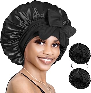 Bonnet Queen Silk Bonnet for Sleeping, Satin Sleep Cap for Men and Women, Bonnet for Curly, Straight Hair, Silk Bonnet with Wide Elastic Band