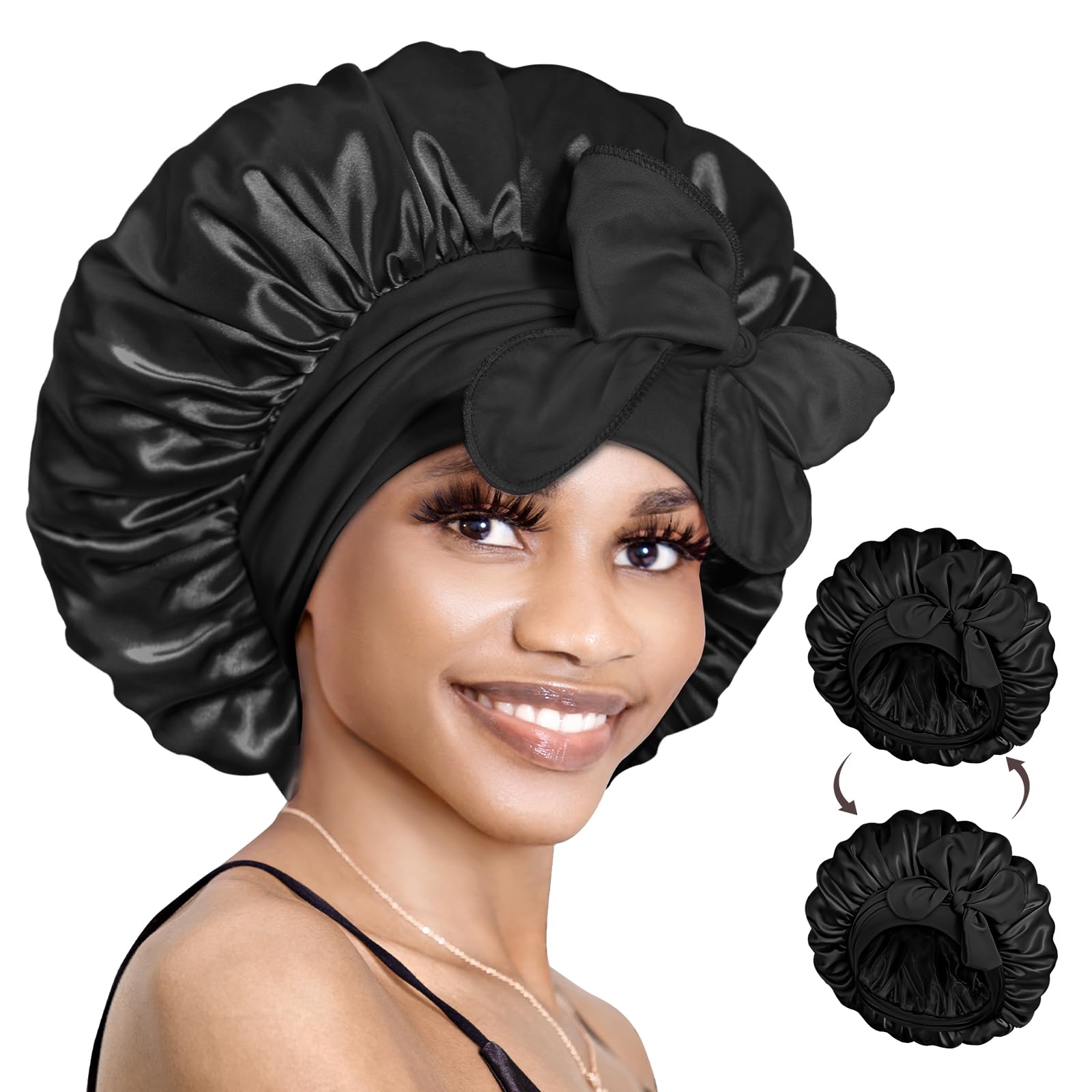 Bonnet Queen Silk Bonnet for Sleeping, Satin Sleep Cap for Men and Women, Bonnet