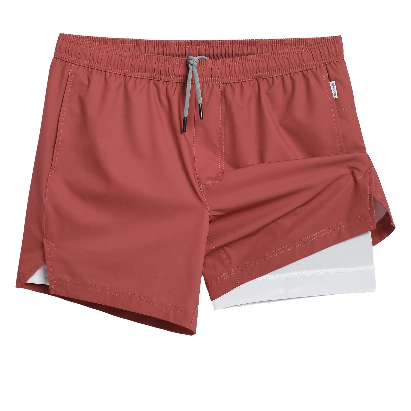 maamgic Mens 5" Gym Running Shorts for Men 2 in 1 Quick Dry Workout Athletic Sho