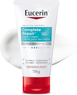 Eucerin Complete Repair Hand Cream, 5% Urea & Ceramides, Dry Hands, 75mL