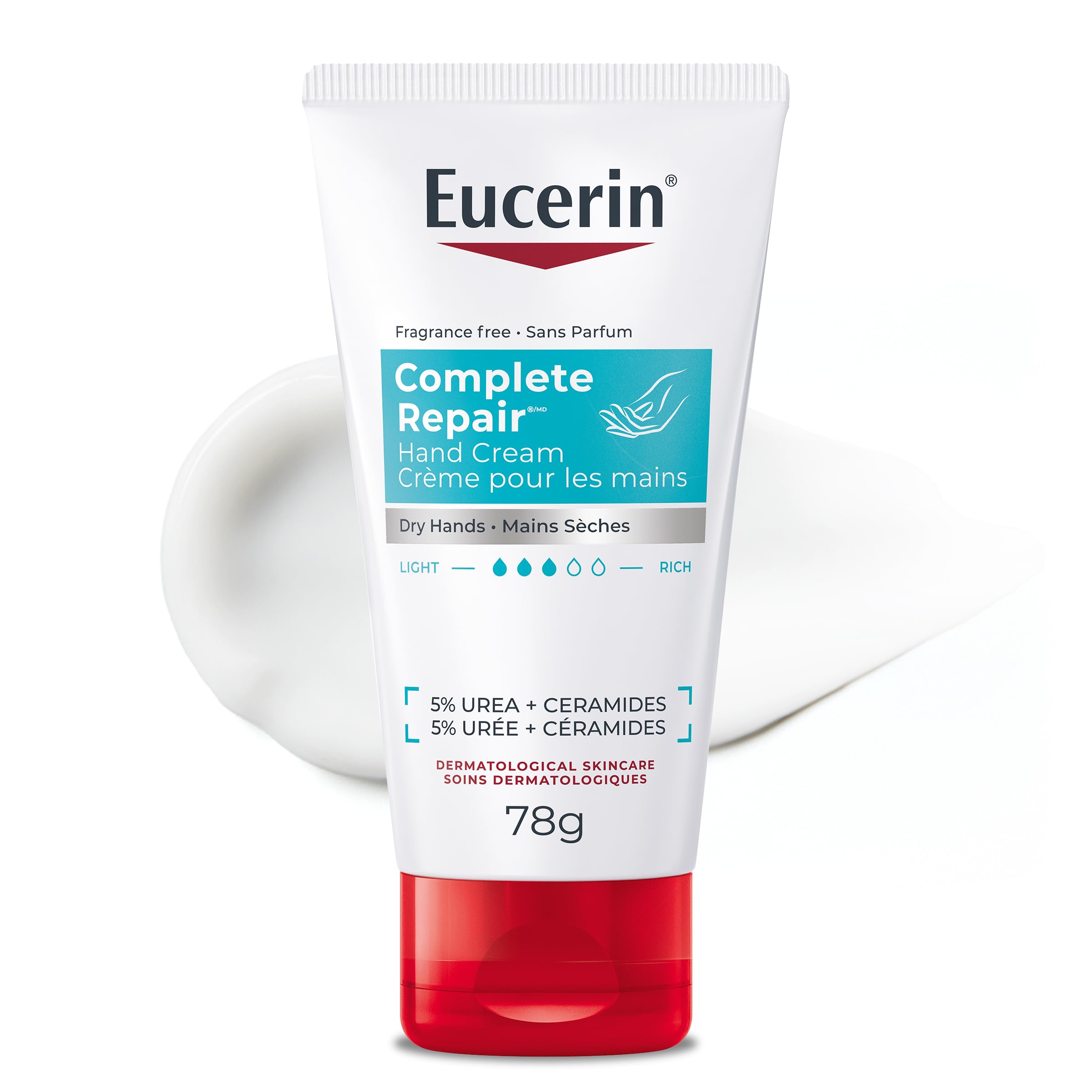 Eucerin Complete Repair Hand Cream, 5% Urea & Ceramides, Dry Hands, 75mL