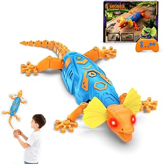 Kssvzz Wall Crawler Gecko for Kids, Remote Control Wall Climbing Gecko Toy | 2-in-1 RC Lizard Toys with LED Eyes, Climbs Walls & Races, Rechargeable Chameleon Robot for 3 4 5 6 7 8 Year Old Boys Gifts