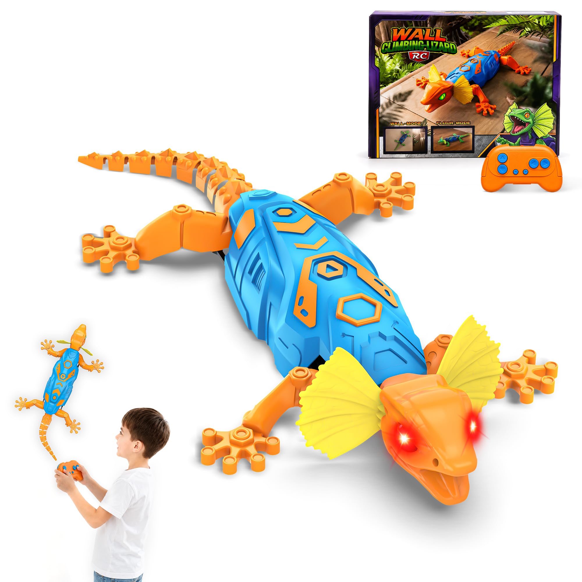Kssvzz Wall Crawler Gecko for Kids, Remote Control Wall Climbing Gecko Toy | 2-i