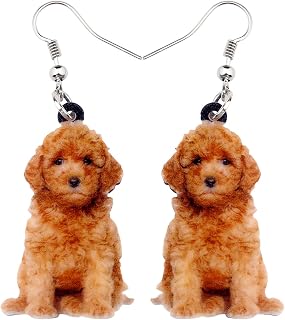 Acrylic Poodle Earrings for Women Adorable Gold Doodle Dog Jewelry for Women Birthday Party Accessories Gifts