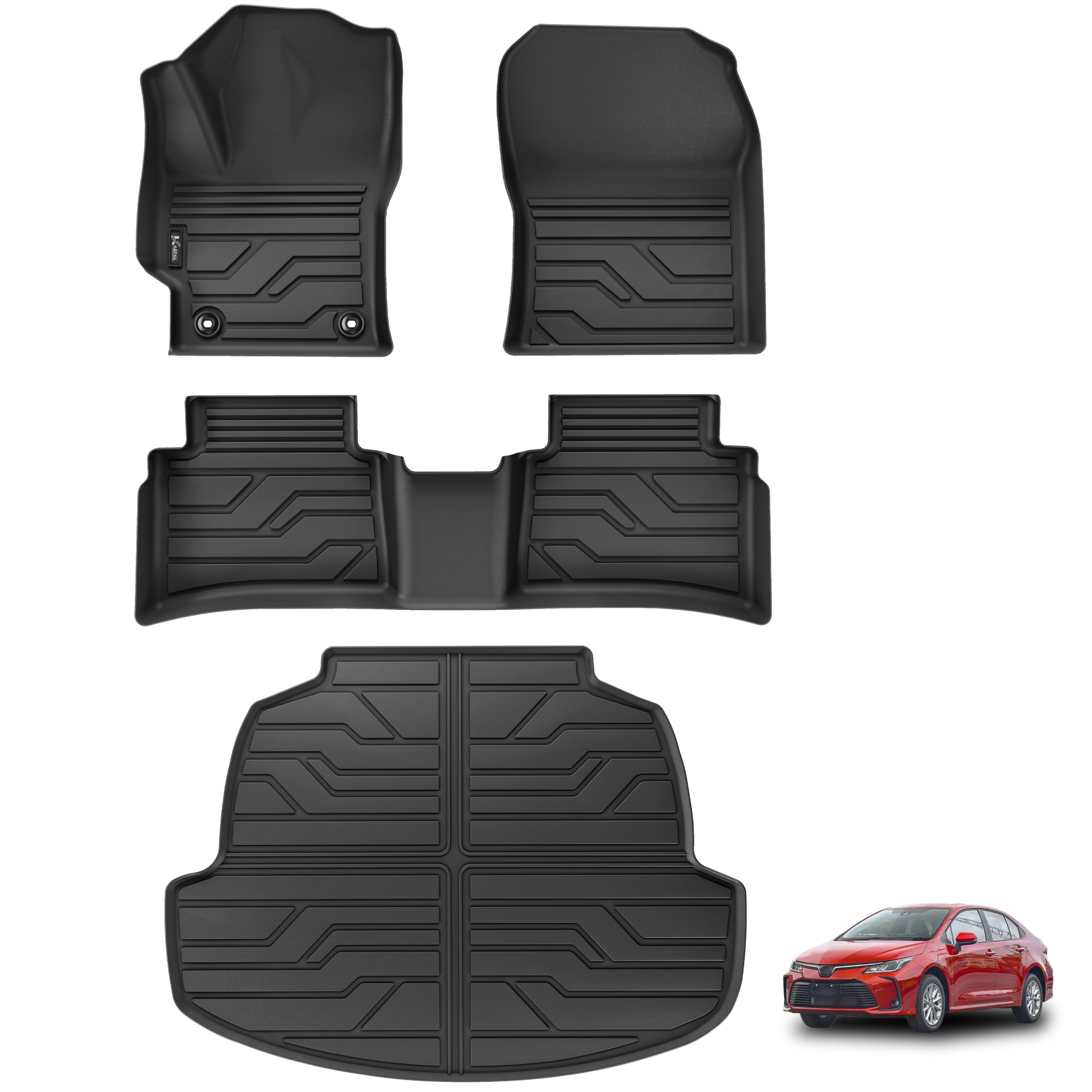 KARPAL Floor Mats for 2020-2027 Toyota Corolla Sedan & Hybrid | All Weather Cust