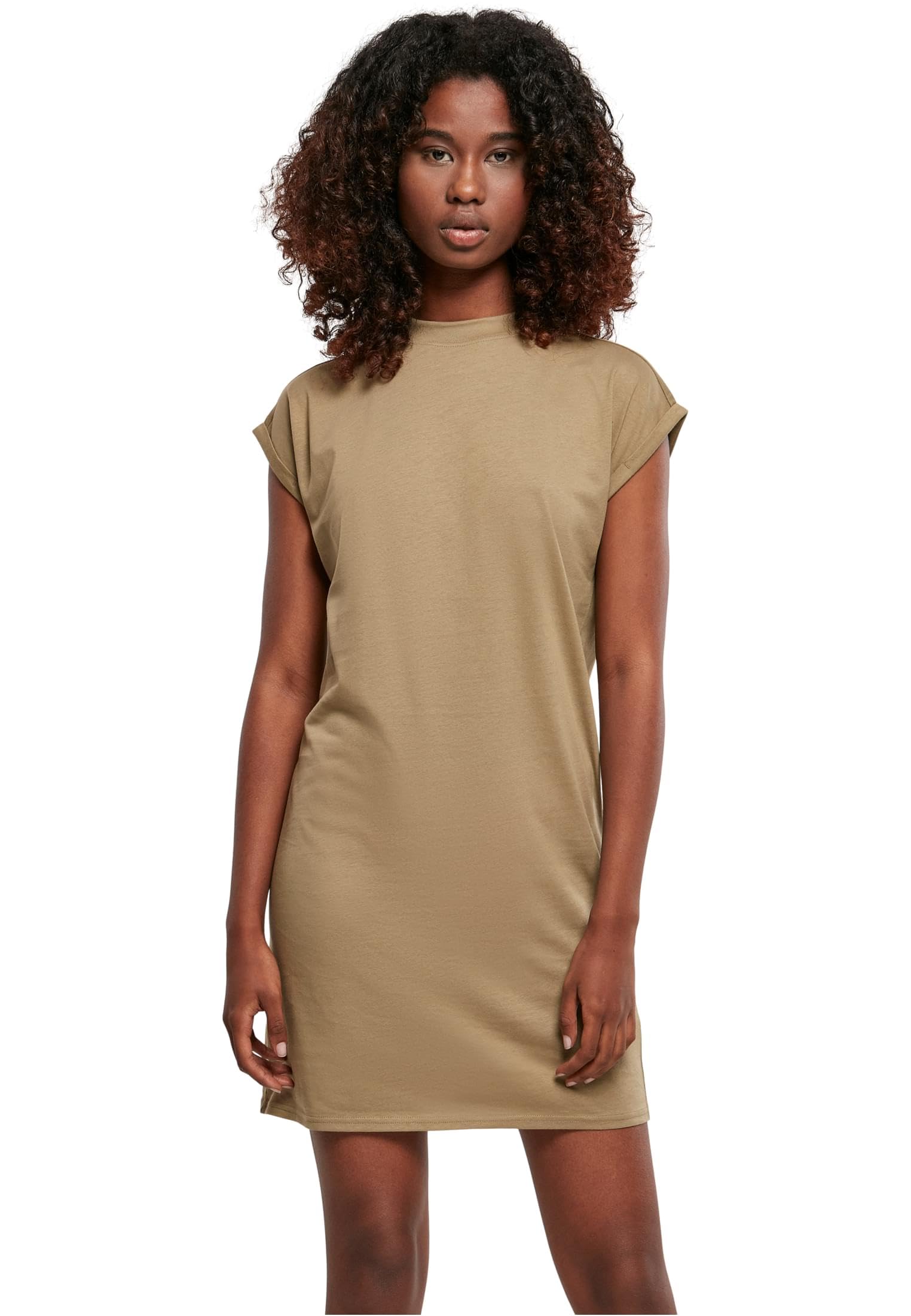 Urban Classics Ladies Turtle Extended Shoulder Dress Women's Mini Dress Black