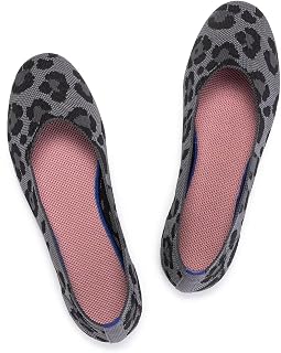 Frank Mully Women’s Ballet Flat Shoes Knit Dress Shoes Round Toe Slip On Ballerina Flats for Woman Low Wedge Comfort Soft