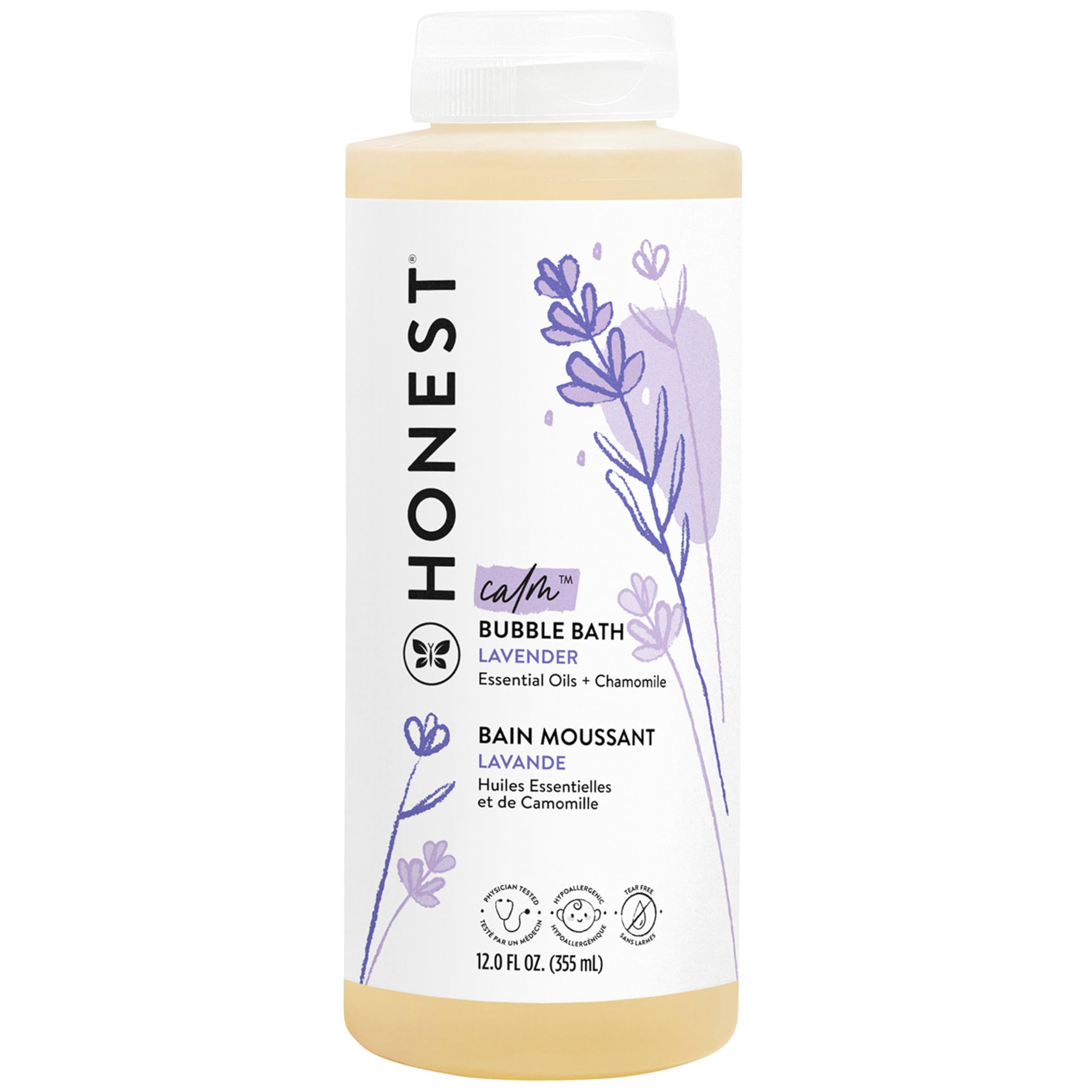 The Honest Company Bubble Bath, Hypoallergenic, Lavender Calm, 12 fl oz | Foamin