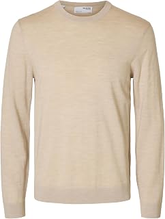 Selected Homme Slhtray LS Knit Merino Crew Neck Noos Men's Pullover (Pack of 1)