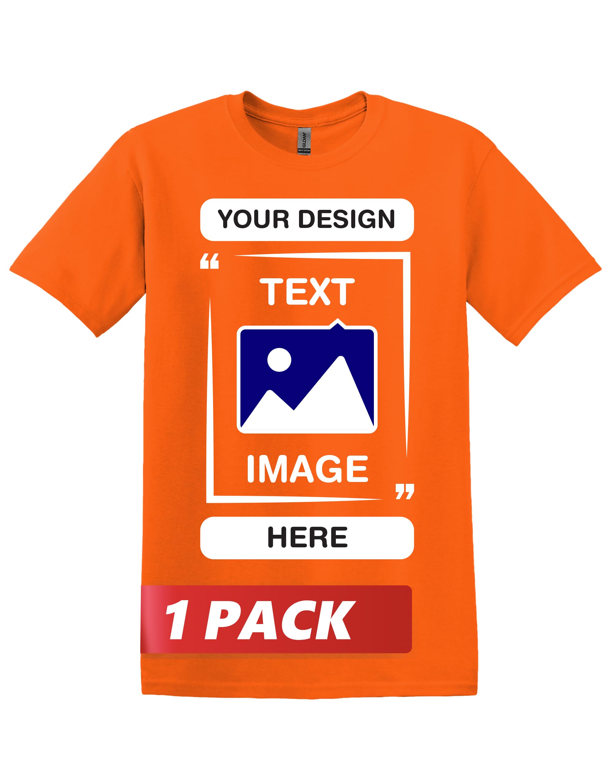 Gildan Custom T-Shirts - Personalized Unisex Crewneck Tee Shirt - Customize Your