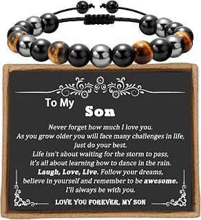 Sereney 10 13 18 Year Old Boy Birthday Gift, Bracelet for Brother Men Son | Adjustable Bracelet with Inspirational Card and Gift Box, 10th 13th 18th Birthday Gifts for Him Boys Men Boyfriend