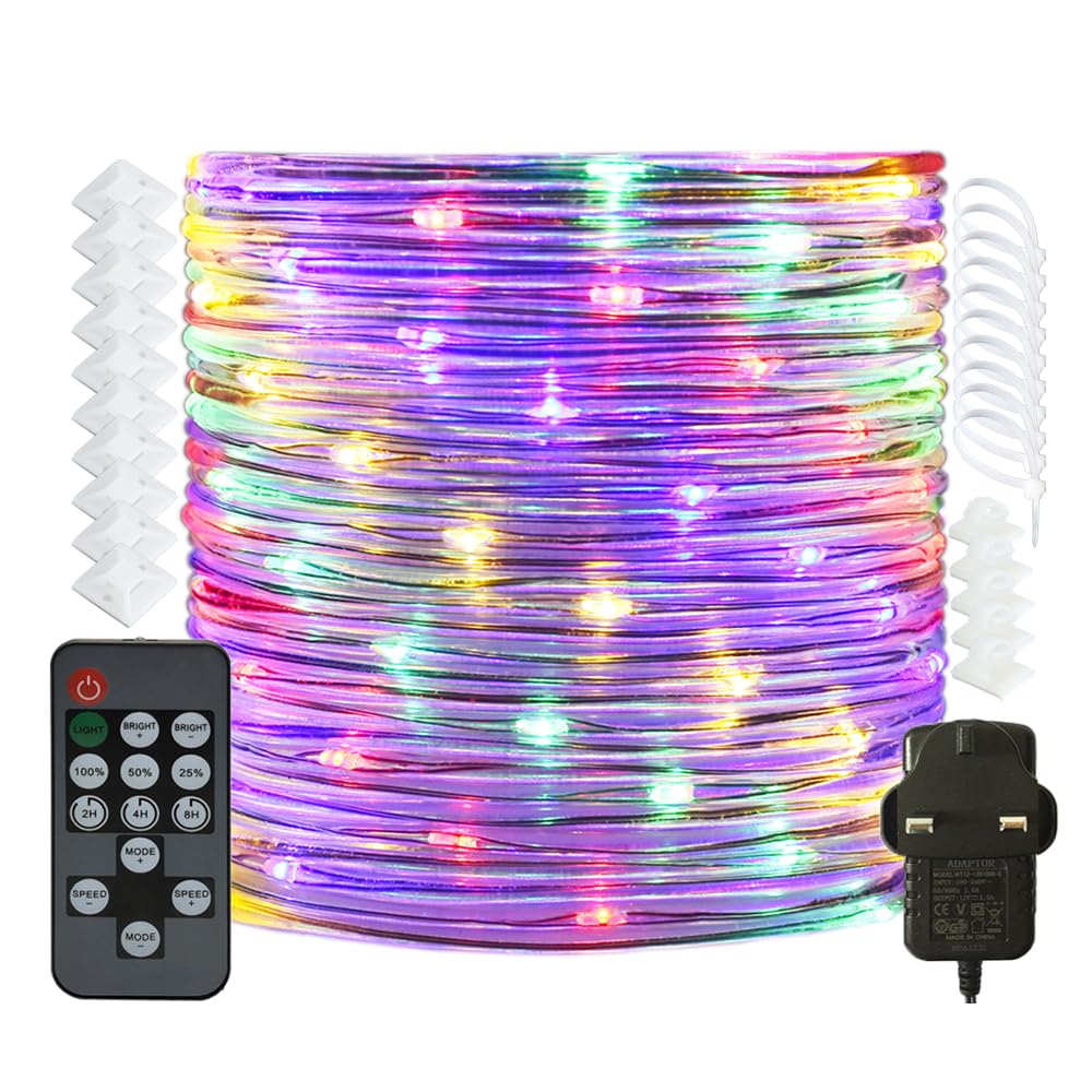 RcStarry 20M/66Ft 200 LED Dia 3MM Rope/Wire Lights Multicolor, Dimmable Indoor/O