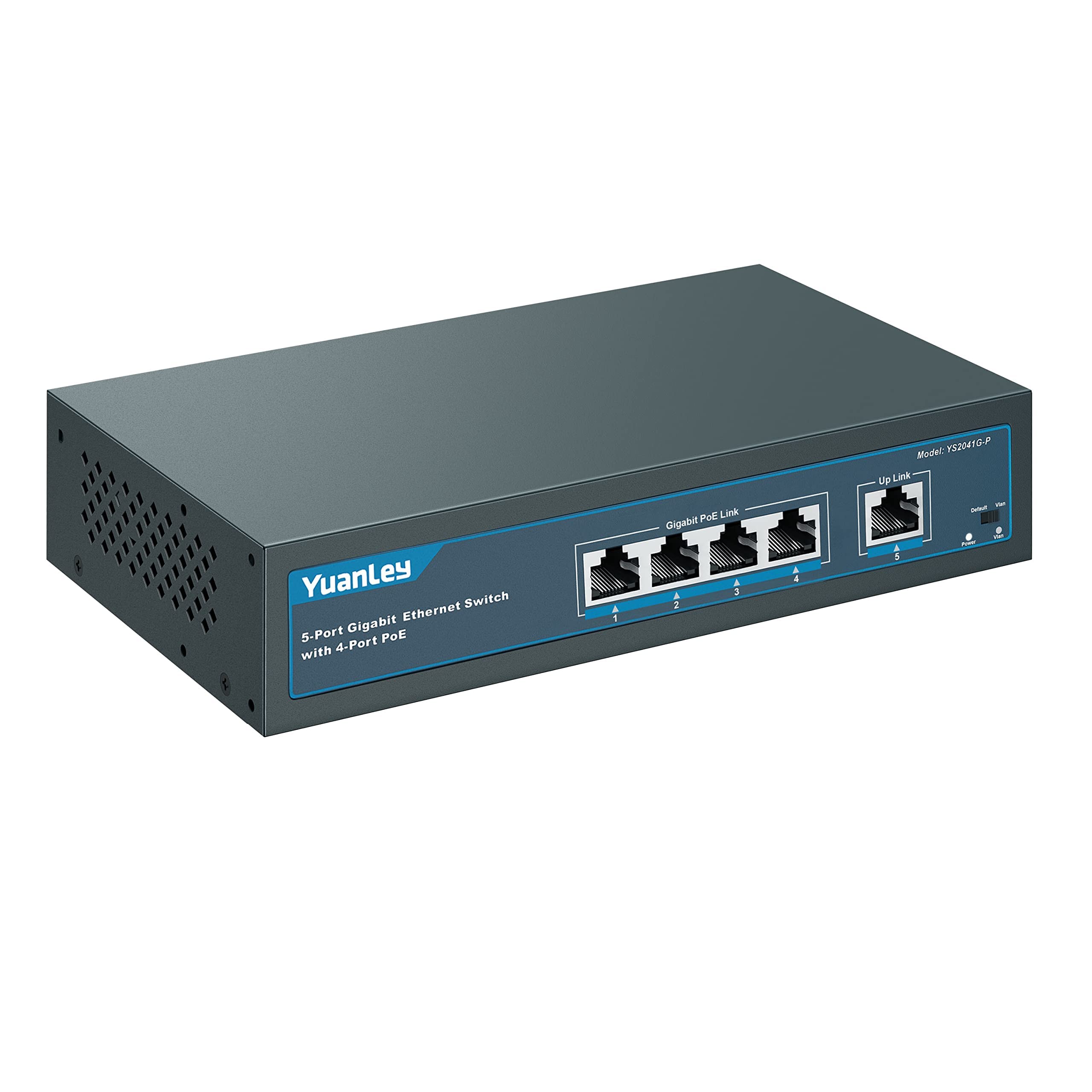 YuanLey 5 Port Gigabit PoE Switch with 4 Port PoE+ 1000Mbps, 802.3af/at 78W Buil