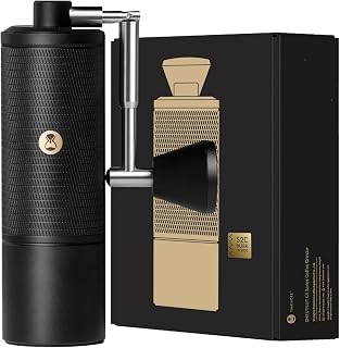 TIMEMORE C5 ESP Pro Coffee Grinder Manual Timmore S2C-042-III 0.015mm Precision Adjustable Non-Slip Base & Large Capacity Bean Container for All Metal Portable Hand Grinding Mill Espresso, French Press, Poolover, Black