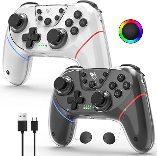 AceGamer 2 Pack Stinto Pro Wireless Controller for Nintendo Switch 2/Switch/Lite/OLED/PC/Steam, Hall Effect Joysticks & Triggers, RGB Grip, Dual Vibration/Wake-Up/Turbo/Macros/4-Way D-Pad