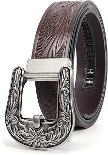 BELTROAD Men's Automatic Ratchet Western Belt Leather Cowboy Belt for Men with Automatic Western Belt Men for Jeans Christmas Gifts
