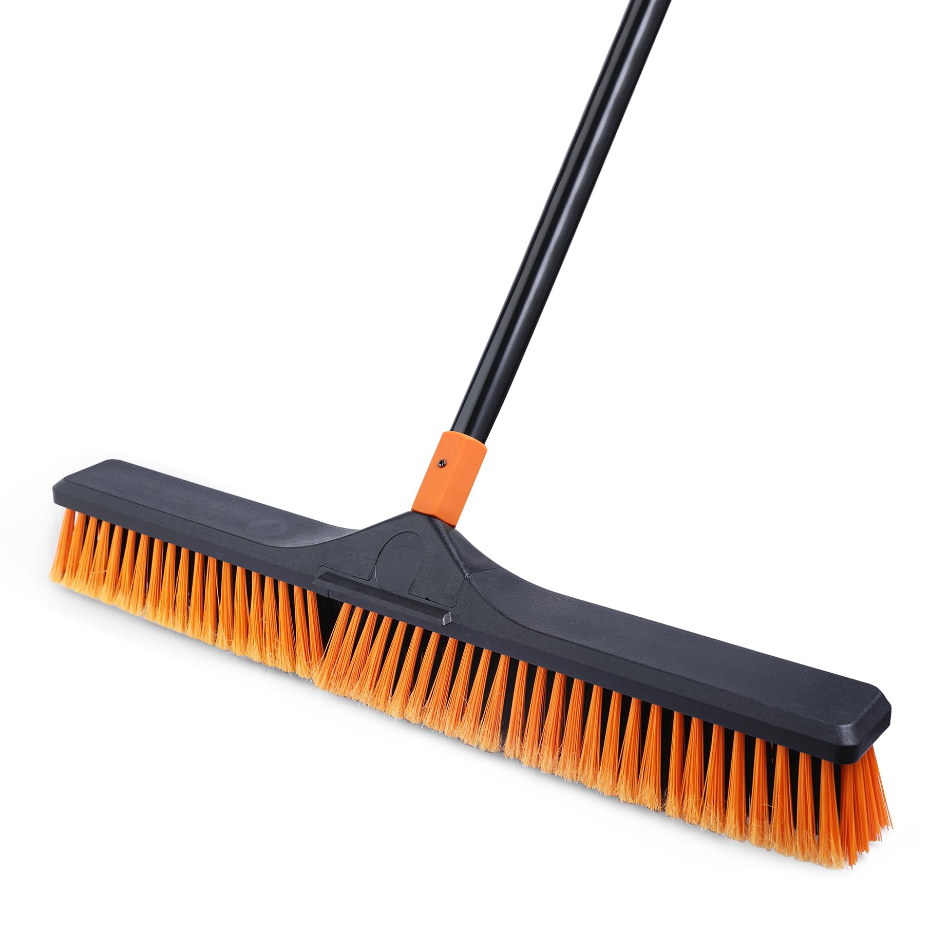 CLEANHOME 24" Push Broom Brush Outdoor for Shop, Deck, Garage, Concrete | 65” Lo