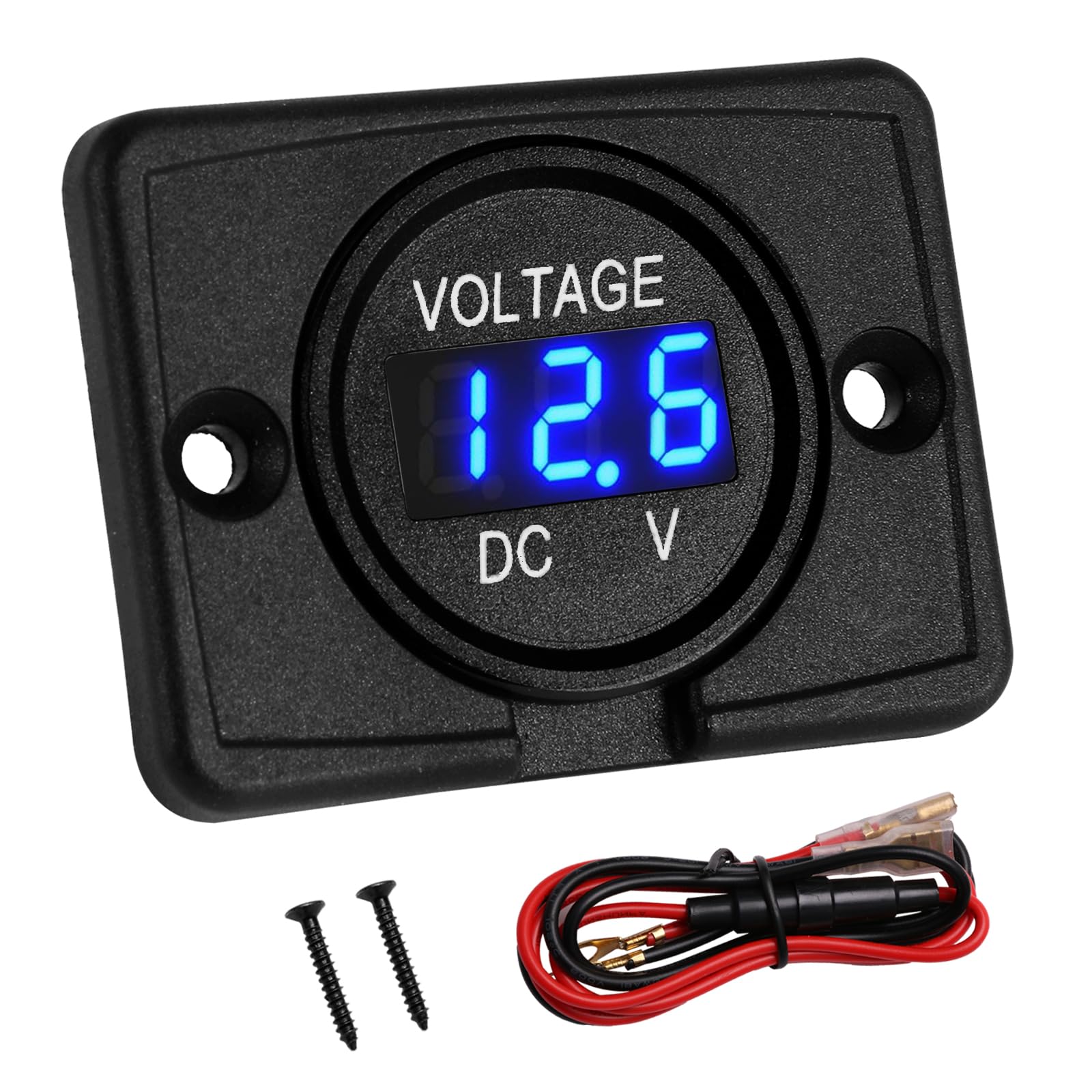 DC 24V 12V Voltage Gauge, Battery Voltage Meter, LED Volt Meter 12 Volt 24 Volt 