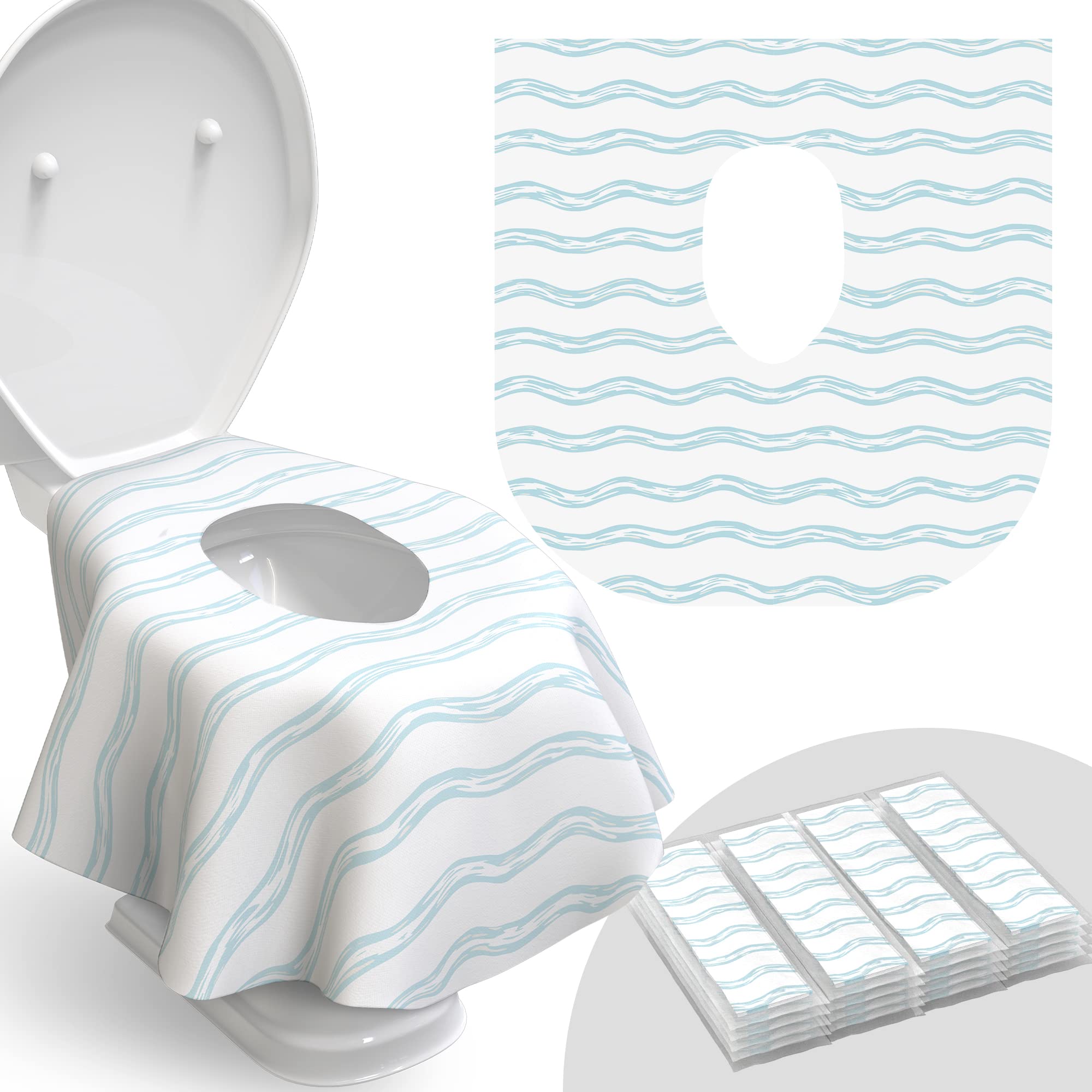 Relyo Disposable Toilet Seat Cover for Travel – 20 Pack with Covers Wrapped in S