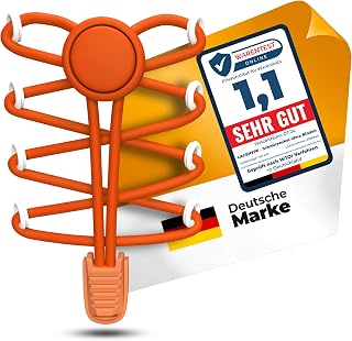 LaceHype - 2/1 pair of elastic shoelaces with quick lacing system, rubber, shoelaces without tying - set for 2/1 pair of shoes - for trainers, running shoes, sports shoes