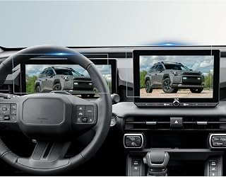 BIBIBO 2Pcs for New 2026 RAV4 Screen Protector 2026 Toyota RAV4 (LE/SE/XLE Premium/Woodland) 10.5-Inch Touchscreen+12.3"Dashboard [Tempered Glass Anti-Scratch Lessen Fingerprints] 2026 RAV4