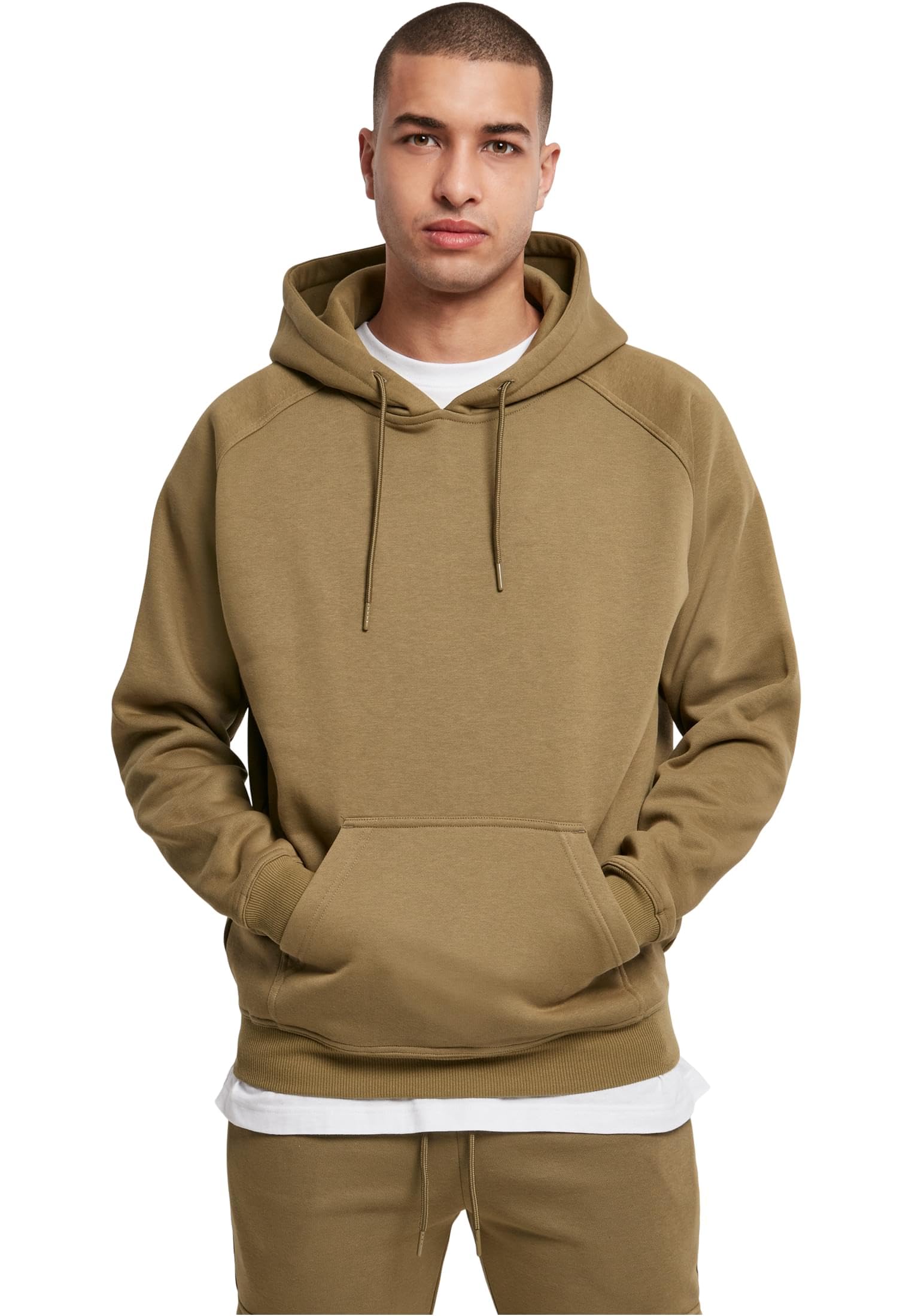Urban Classics Men's Plain Hooded Sweatshirt Black 65% Cotton, 35% Polyester Ove
