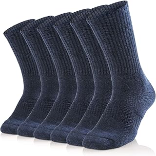 SOX TOWN Men's Moisture Wicking Breathable Performance Combed Cotton Cushion Crew Socks