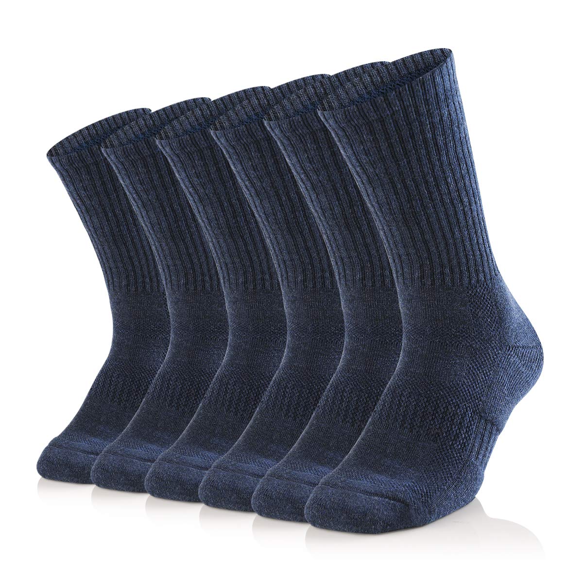 SOX TOWN Men's Moisture Wicking Breathable Performance Combed Cotton Cushion Cre