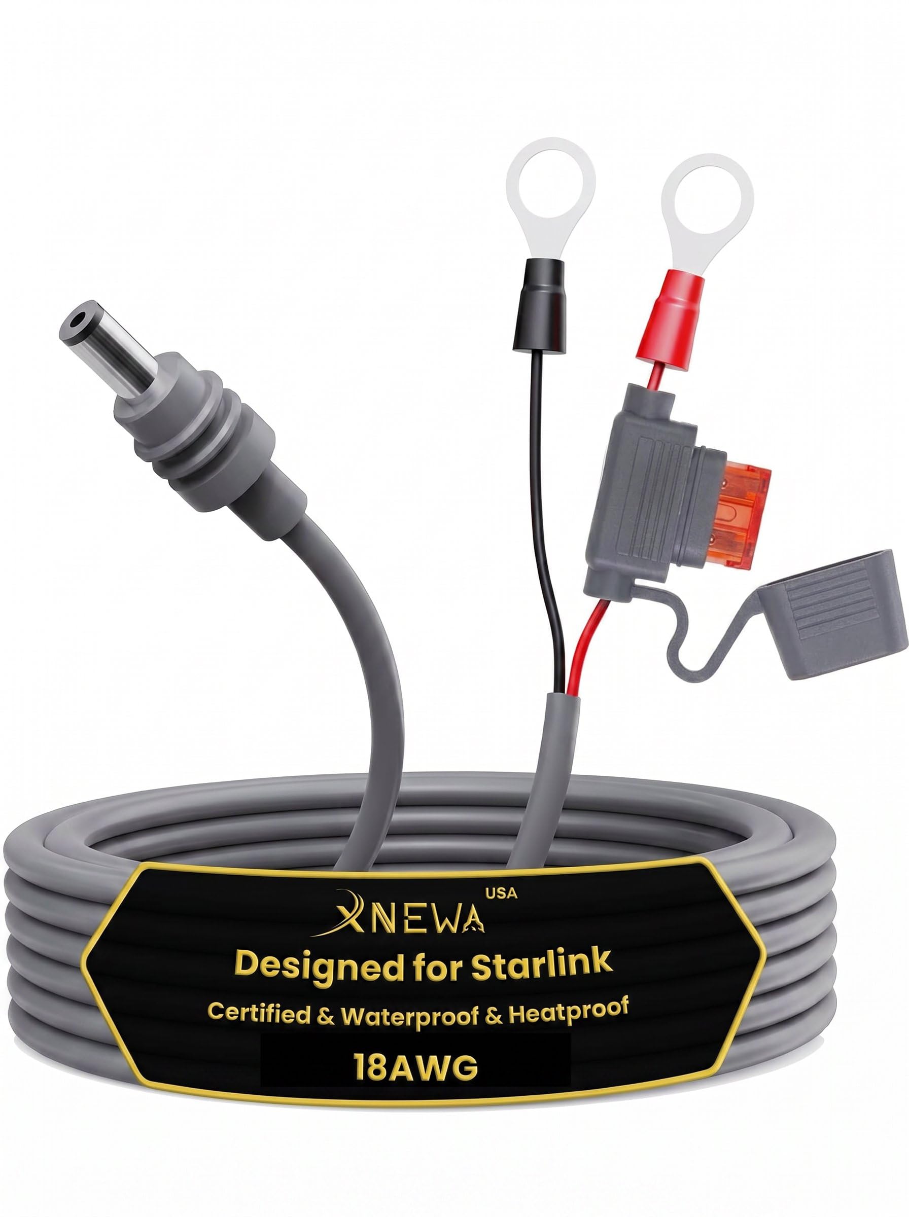 Starlink Mini O Ring Power Cable, starlink 12v adapter, 10FT/3M | Waterproof, DI