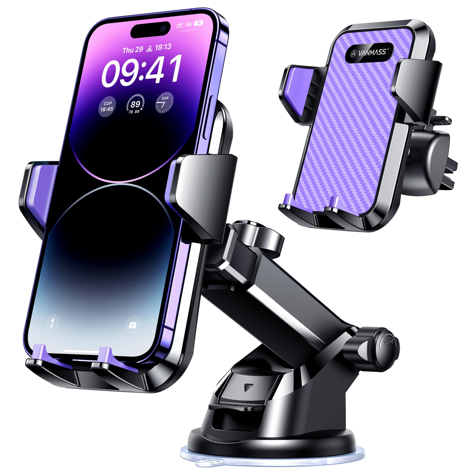 VANMASS Top Car Phone Holder 2026 [85+ lbs Strongest Suction & True Military-Gra