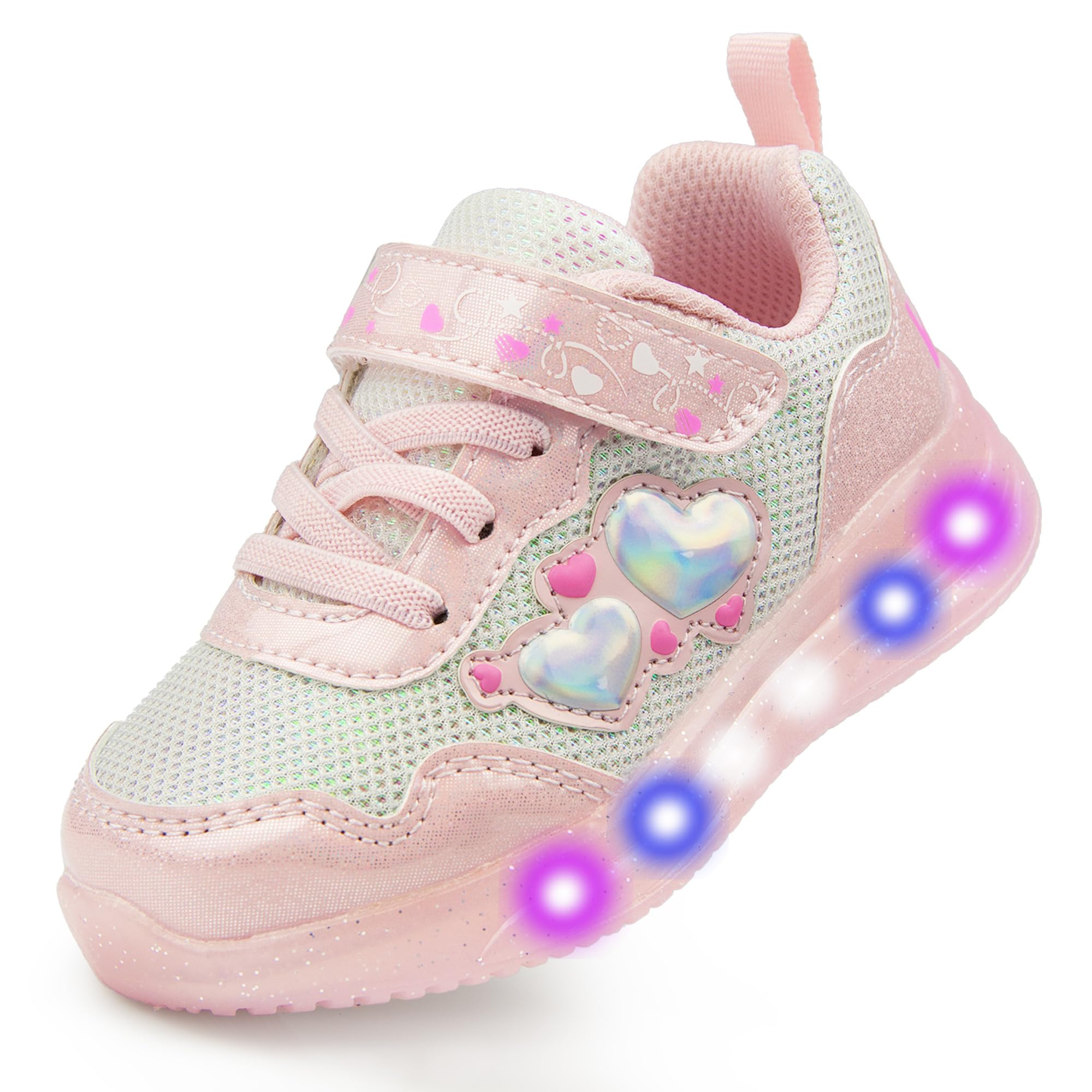 YESKIS Toddler Boys Girls Light Up Shoes LED Flashing Lightweight Mesh Breathabl