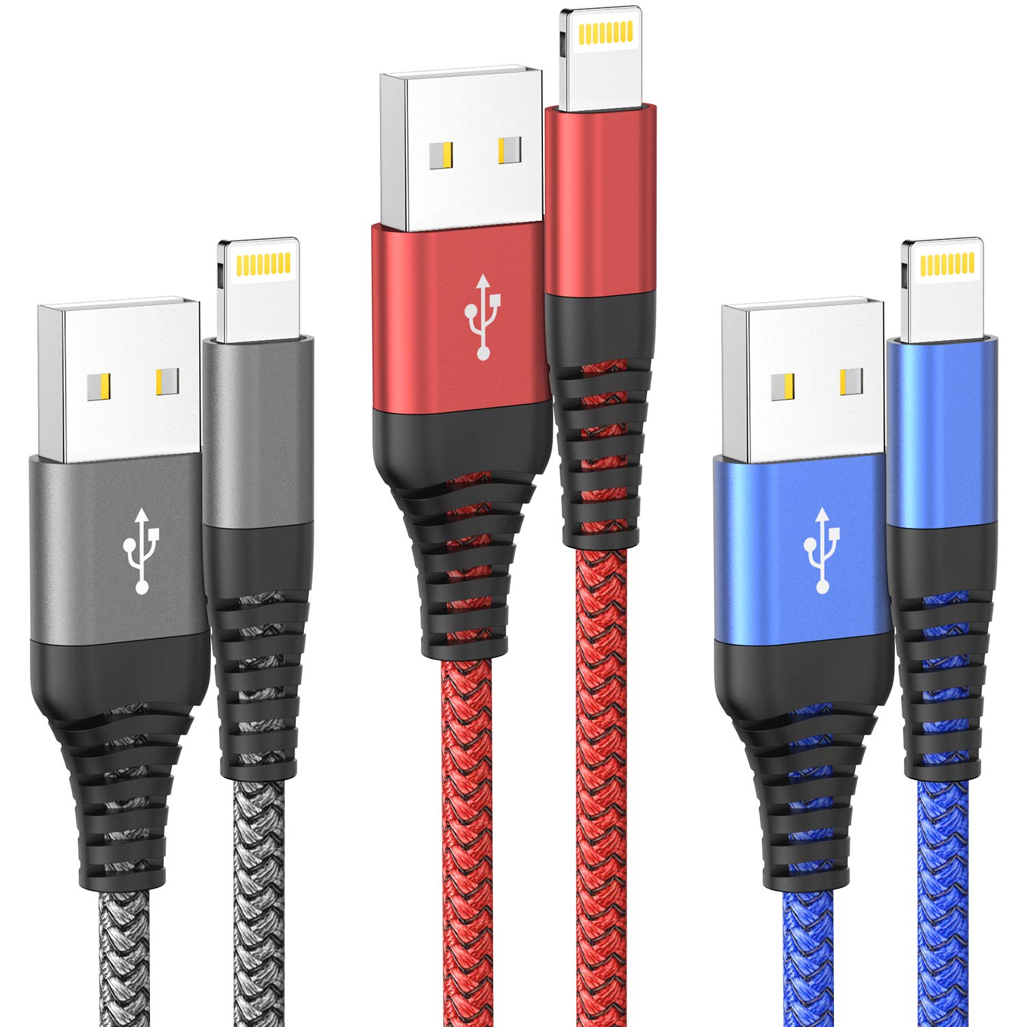 iPhone Charger,3Pack 6FT/1.8M MFi Certified Lightning Cable Fast Charging | USB 